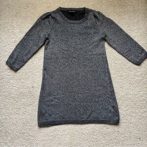 Banana Republic Metallic Gray Knit Sweater Dress Cashmere Blend S